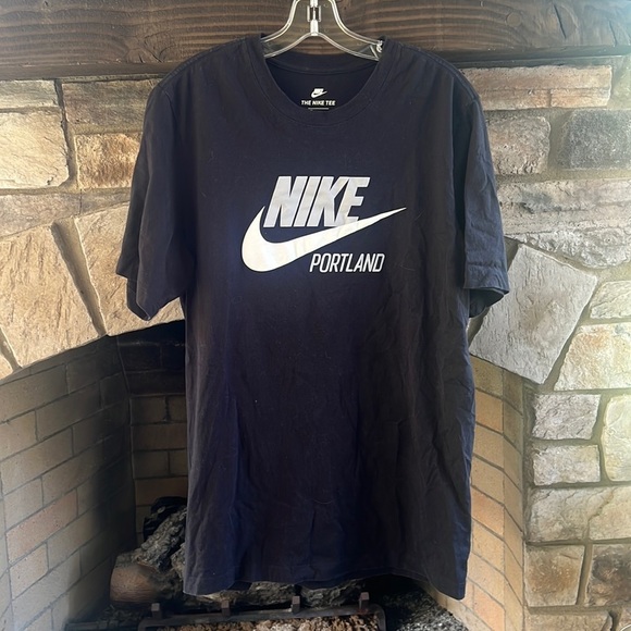Nike Other - Nike Black Tee with White Swoosh and Portland Text Large